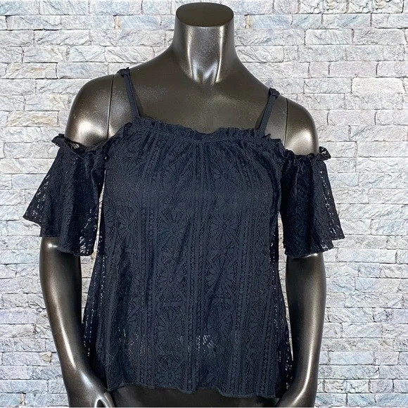 Love Fire Lacy Tunic Style Blouse NWT Size XS Adjustable - Picture 1 of 9